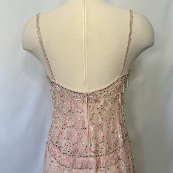 Escada Silk Fully Beaded Light Pink Slip Dress Size 38 / US 8 - Picture 7 of 12
